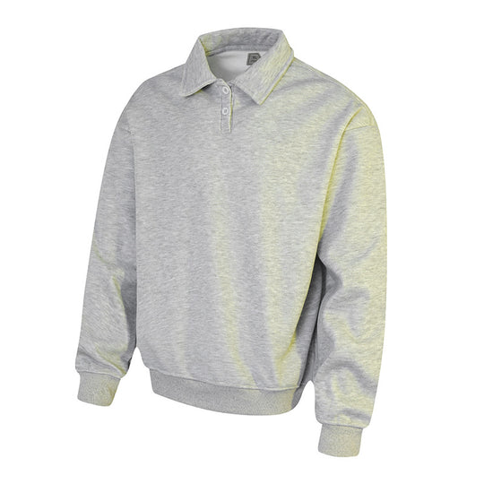 Herren Polo‑Sweatshirt im Oversize‑Relaxed‑Fit mit Rippbündchen und Knopfleiste Nord Taschen
