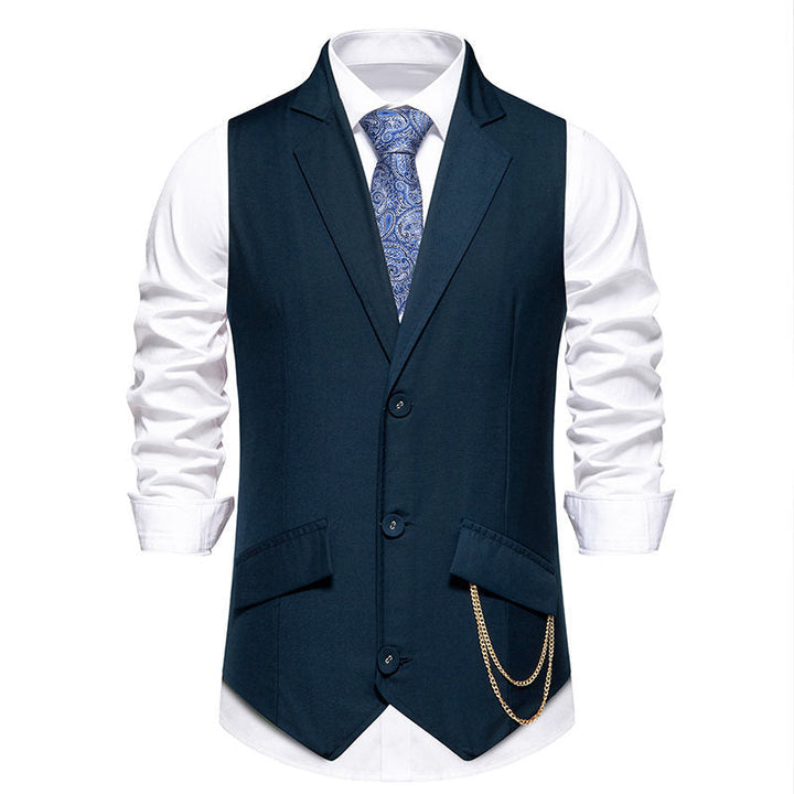 Herren elegante Anzugweste mit praktischen Taschen und modischen Akzenten