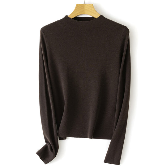 Damen Feinstrick-Pullover mit kurzem Stehkragen und schmaler Silhouette Nord Taschen