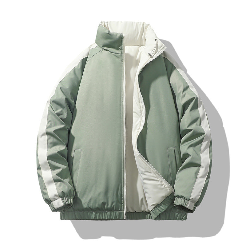 Herren Kurz geschnittene Thermo-Pufferjacke mit hohem, verstellbarem Stehkragen und kontrastierter Innenfütterung Nord Taschen