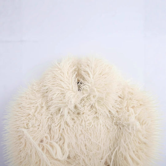 Damen Kurze shaggy Kunstpelzjacke mit Kapuze und hochfloriger Textur Nord Taschen