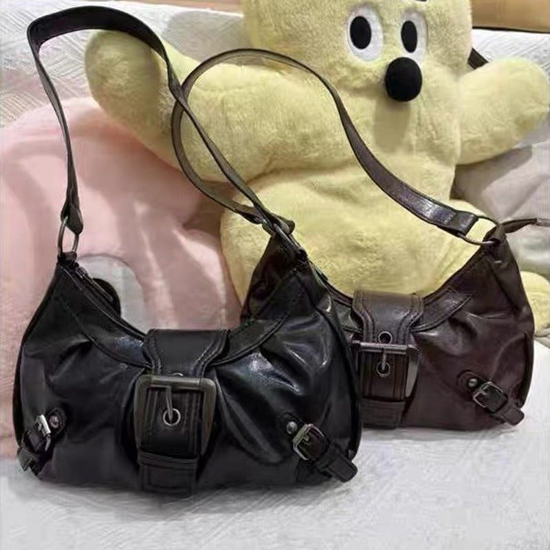 Damen modische Handtasche mit innovativem Faltendesign und schickem Schnallenverschluss Nord Taschen