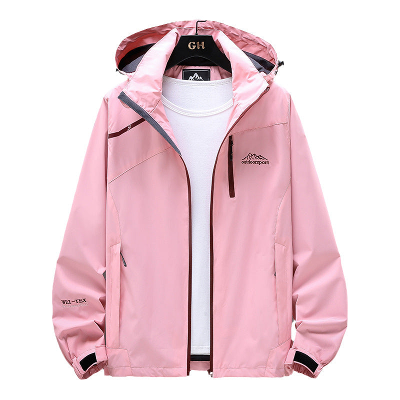 Damen Leichte Wasserabweisende Outdoorjacke mit Kapuze, Brustreißverschluss und verstellbaren Bündchen Nord Taschen