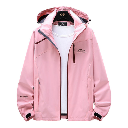 Damen Leichte Wasserabweisende Outdoorjacke mit Kapuze, Brustreißverschluss und verstellbaren Bündchen Nord Taschen