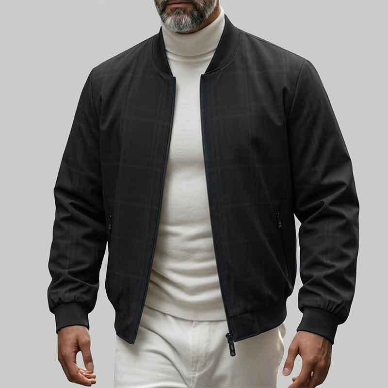 Herren Modische Bomberjacke mit Karomuster Nord Taschen