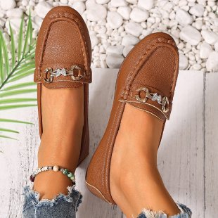 Damen nan elegante Mokassin-Slipper mit Zierkettchen und gepolstertem Komfortfußbett Nord Taschen