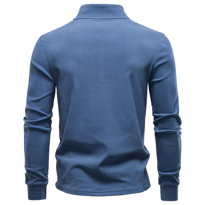 Herren funktionaler Sweatshirt mit hohem Kragen und kurzem Reißverschluss