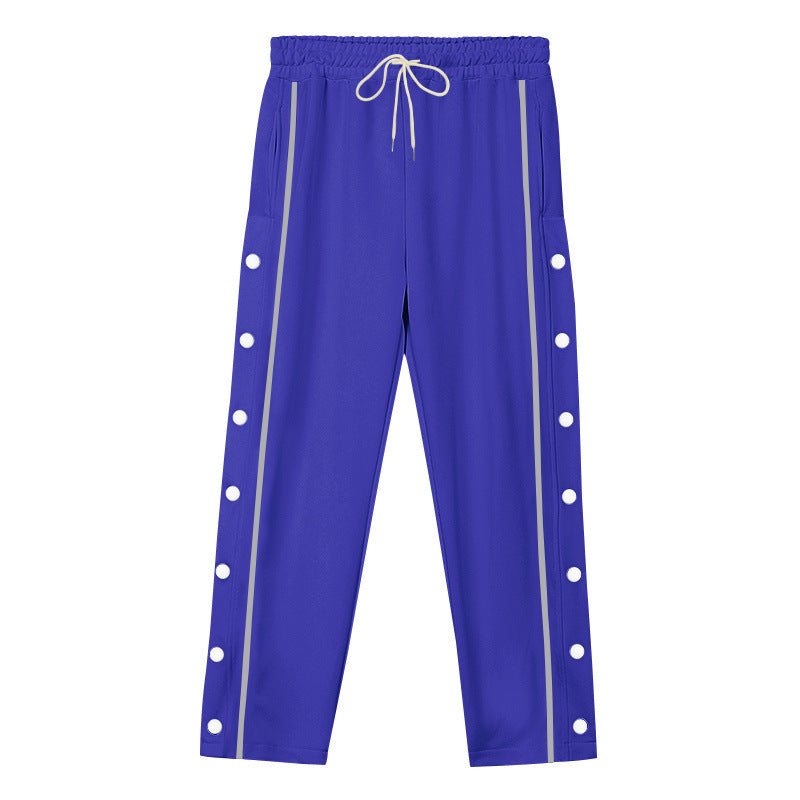 Herren Sportliche Snap-Trackhose mit seitlichen Druckknopfleisten und Tunnelzug Nord Taschen