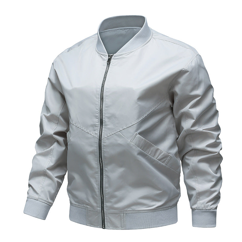 Men's  minimalist nylon flight bomber jacket with angled welt pockets and funnel rib collar Nord Taschen