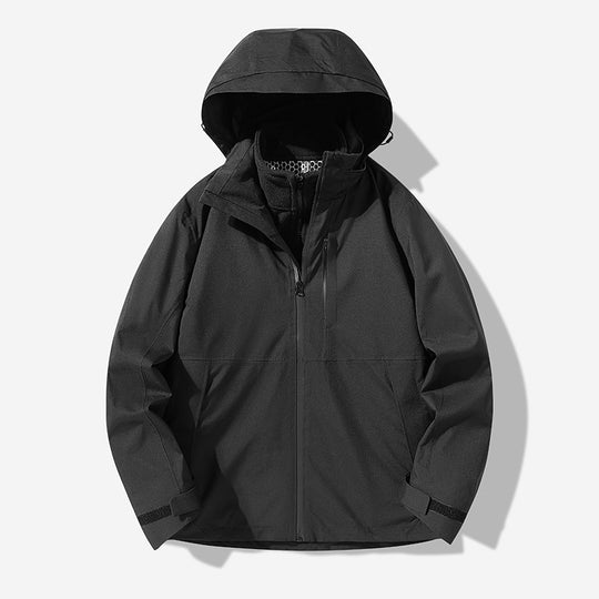 Herren Wasserdichte technische Softshell-Hybridjacke mit integriertem Fleecefutter und verstellbarer Kapuze Nord Taschen