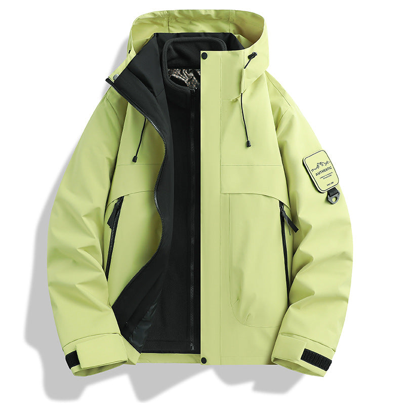 Herren modulare wasserdichte Outdoorjacke mit abnehmbarer Fleece-Innenjacke und verstellbarer Kapuze Nord Taschen