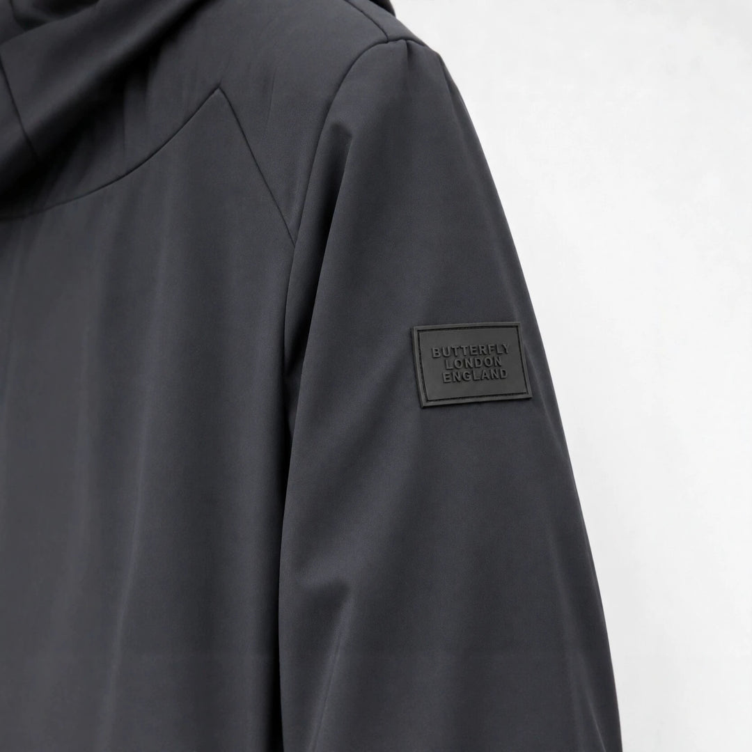 Herren leichte winddichte Softshell‑Kapuzenjacke mit kariert gefütterter Kapuze Nord Taschen