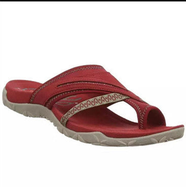 Damen bequeme Zehentrenner-Sandalen mit anatomischer Fußbettgestaltung