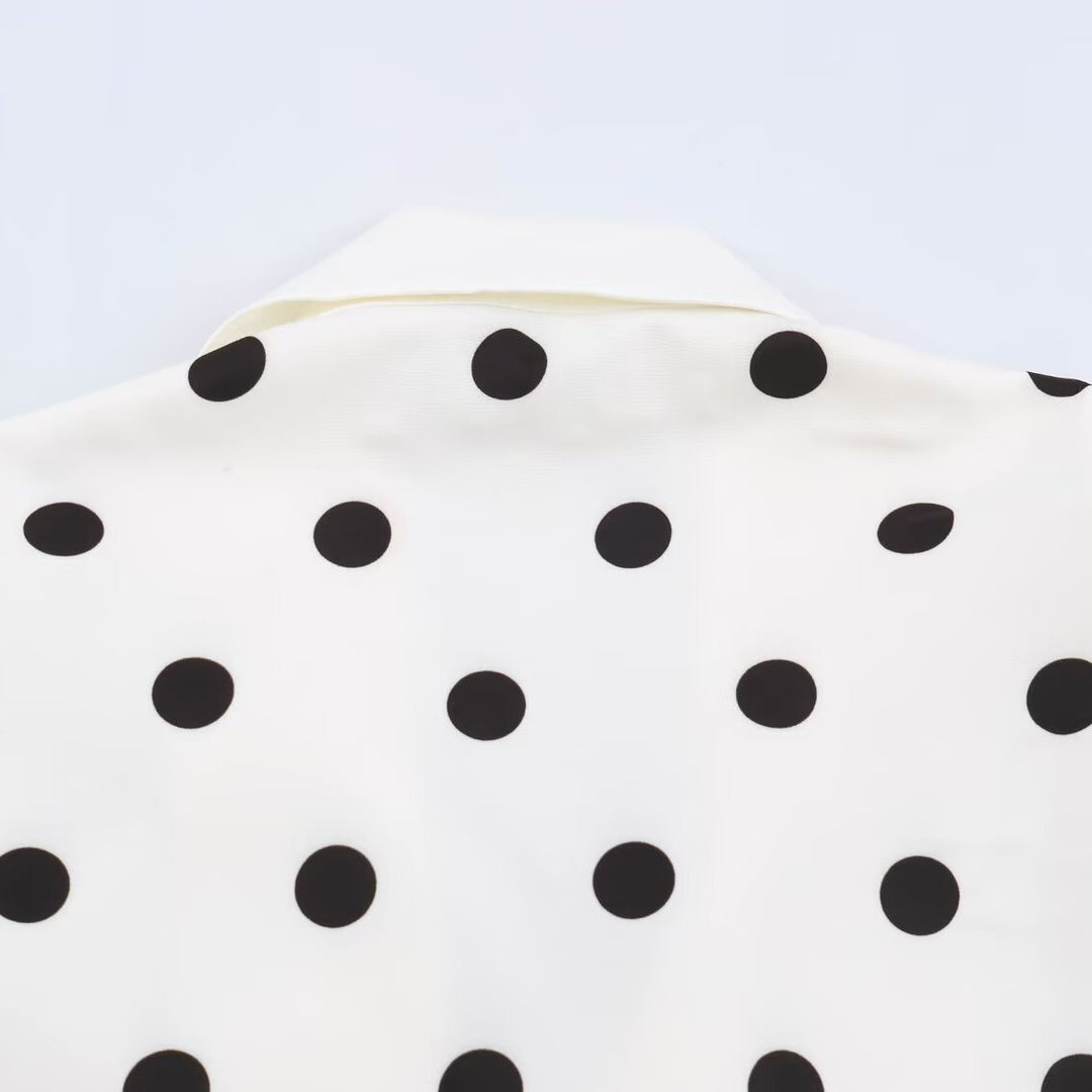 Damen Midilanger Mantel mit Polka‑Dot‑Print, Doppelreiher und Schalkragen Nord Taschen