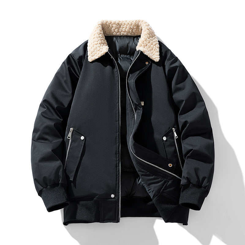 Men's  premium sherpa-collar insulated aviator bomber with storm flap and zippered angled pockets Nord Taschen