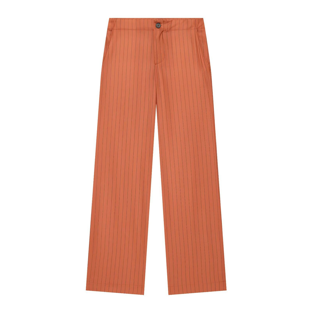 Damen Weite Nadelstreifen‑Hose mit hoher Taille und geradem Bein Nord Taschen