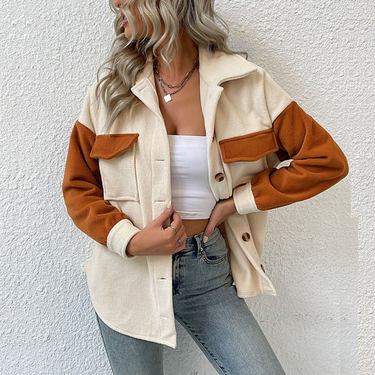 Damen Modische Fleecejacke mit Taschen und Knopfdetails Nord Taschen