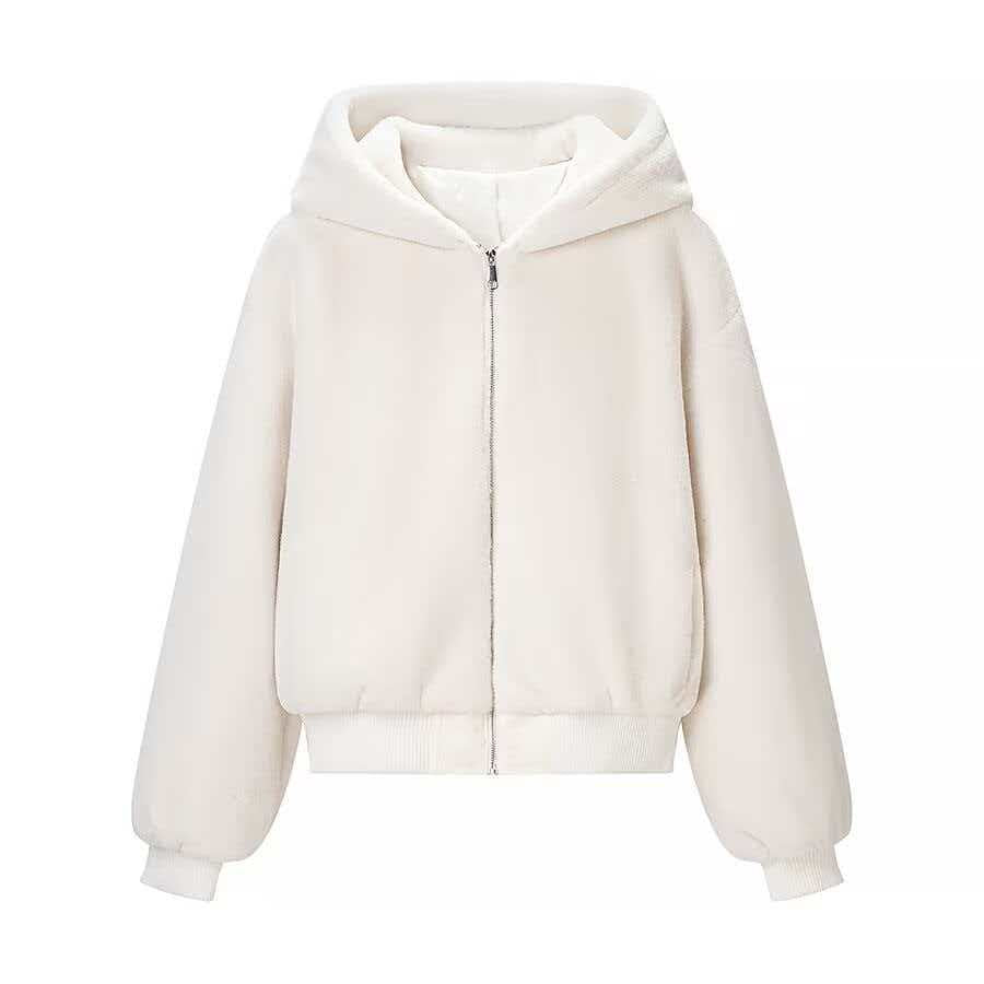 Damen Wende-Kapuzenblouson mit Plüsch- und Fleece-Seite Nord Taschen