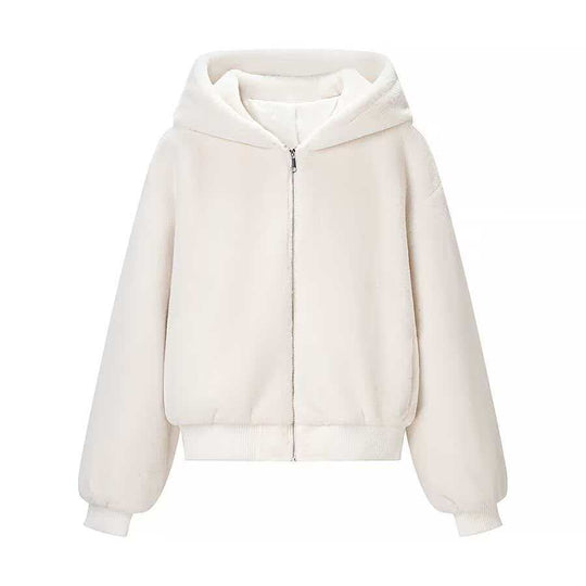 Damen Wende-Kapuzenblouson mit Plüsch- und Fleece-Seite Nord Taschen