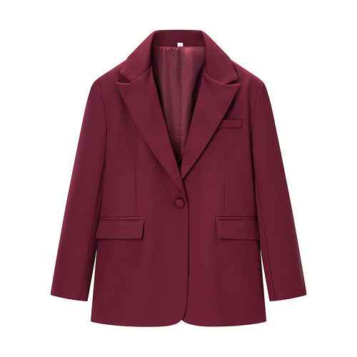 Damen Taillierter Ein-Knopf-Blazer mit softem Revers, gefütterter Innenseite und Pattentaschen Nord Taschen