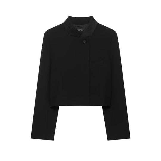 Damen Kurzblazer im Cropped‑Schnitt mit Stehkragen Nord Taschen