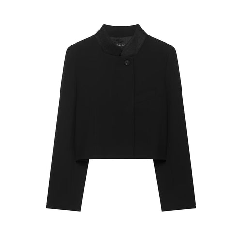 Damen Kurzblazer im Cropped‑Schnitt mit Stehkragen Nord Taschen