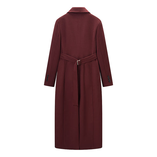 Damen Longline-Mantel mit taillierter Silhouette, strukturiertem Revers und Gehschlitz Nord Taschen
