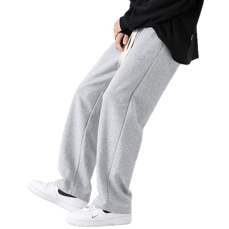 Herren Weite Relaxed-Jogginghose mit tiefem Schritt, dekorativem Kordelband & geradem Bein Nord Taschen