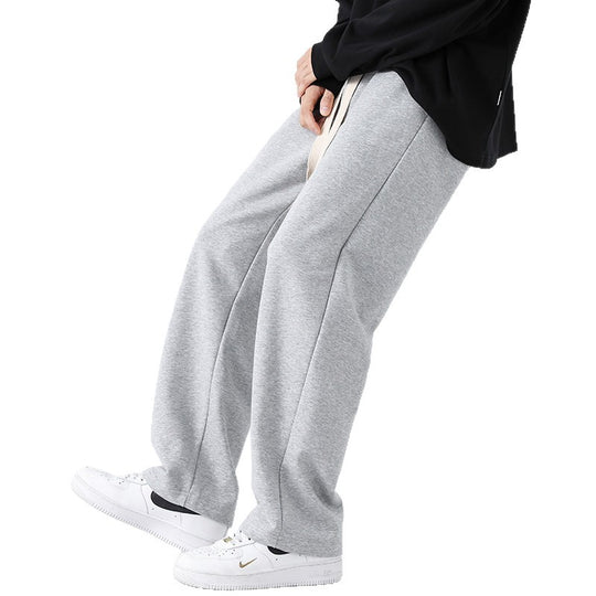 Herren Weite Relaxed-Jogginghose mit tiefem Schritt, dekorativem Kordelband & geradem Bein Nord Taschen