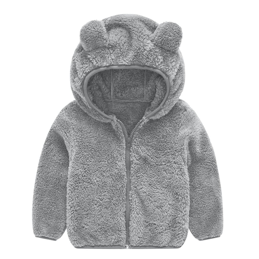 Damen Fleecejacke mit niedlichem Bärenohren-Design