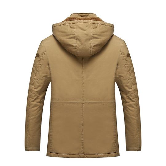 Herren Canvas-Fieldparka mit warmem Teddyfleece-Innenfutter, Kapuze und Mehrfach-Taschen Nord Taschen