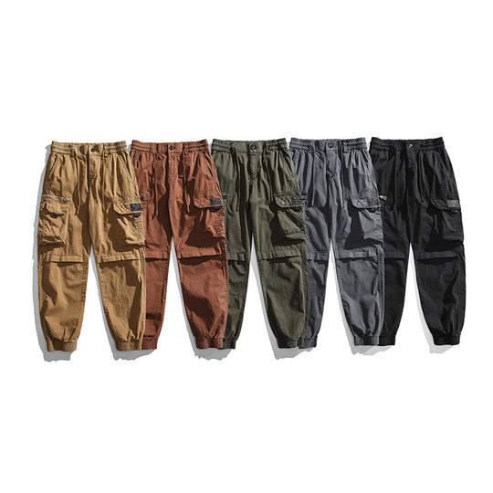 Herren Multifunktionale Cargo-Jogginghose mit Tunnelzugbund, Kniepaneelen und Mehrfachtaschen Nord Taschen
