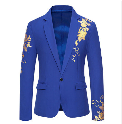 Herren eleganter taillierter Smoking-Blazer mit floraler Verzierung Nord Taschen