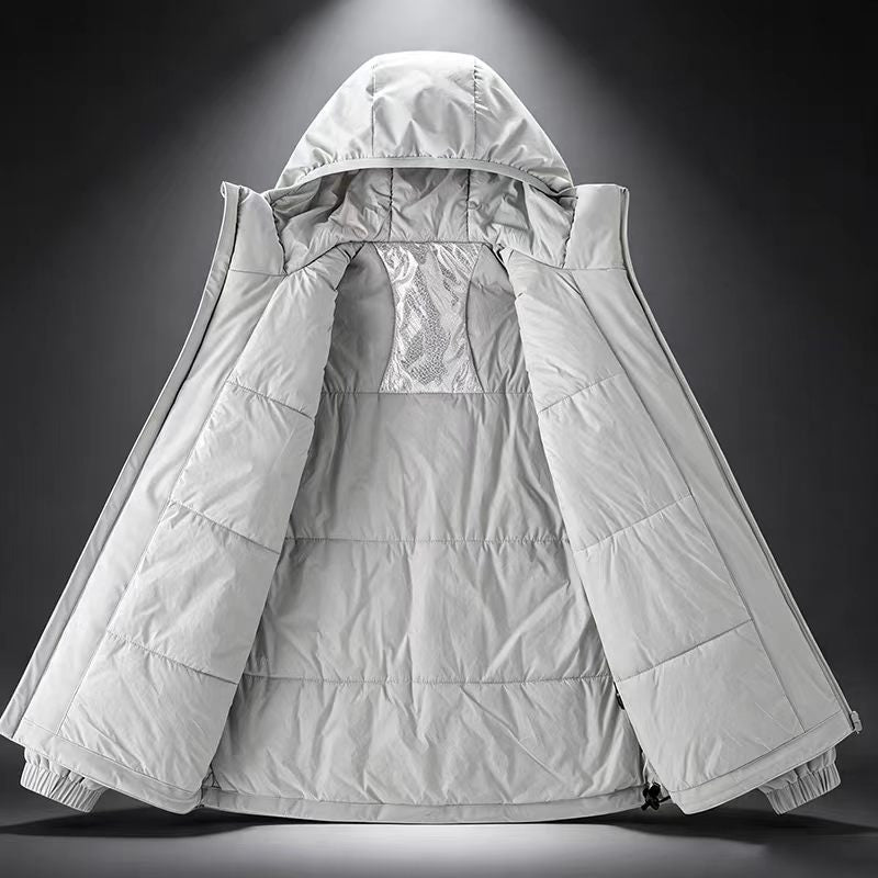 Herren Leichte wasserdichte Softshell-Regenjacke mit Kapuze und versteckter Brusttasche Nord Taschen