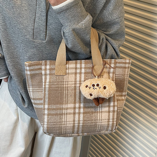 Damen Einkauftasche mit dezentem Karo-Design Nord Taschen