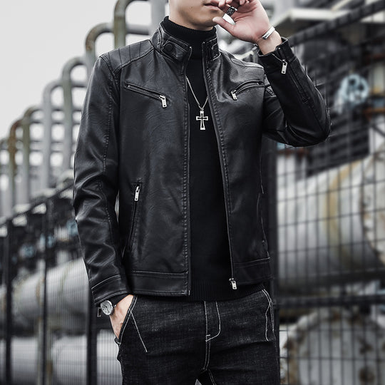Herren Stilvolle Kunstlederjacke Nord Taschen
