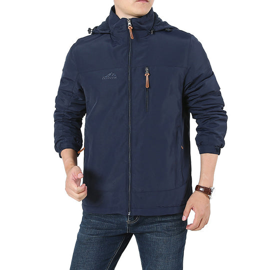 Herren Atmungsaktive Minimalistische Softshell‑Fieldjacke mit Stehkragen und Brustzip Nord Taschen