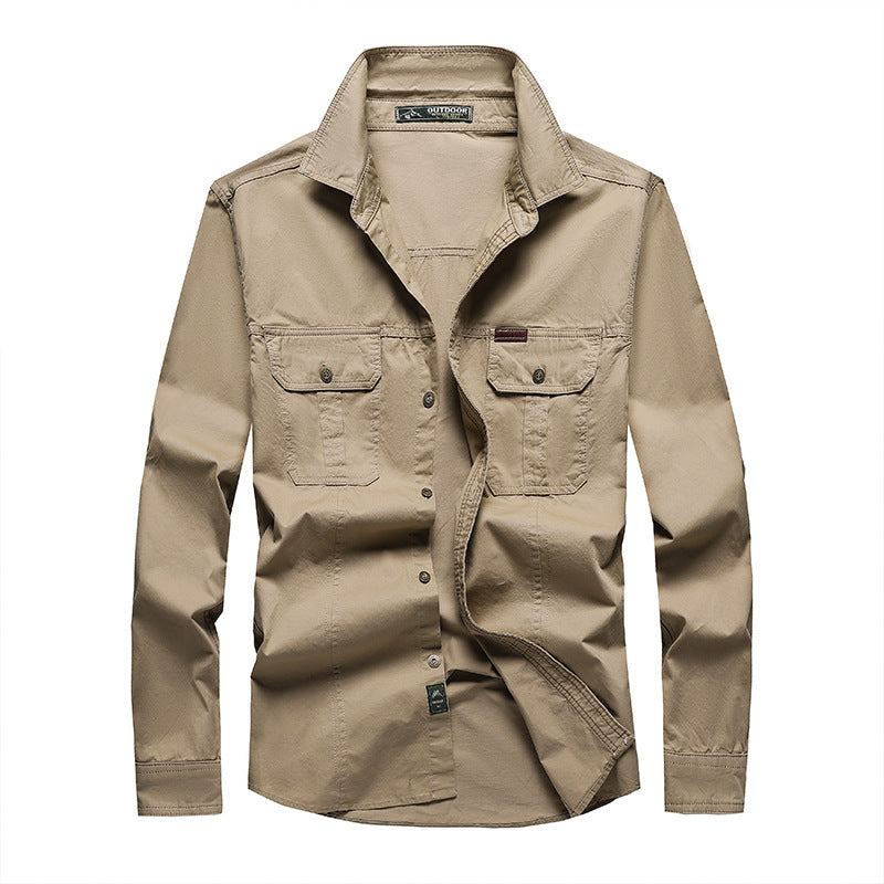 Herren  Hemdjacke aus robustem Baumwoll-Twill mit verstärkten Brusttaschen Nord Taschen