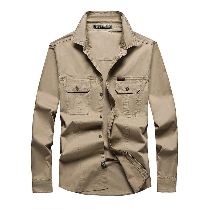 Herren  Hemdjacke aus robustem Baumwoll-Twill mit verstärkten Brusttaschen Nord Taschen