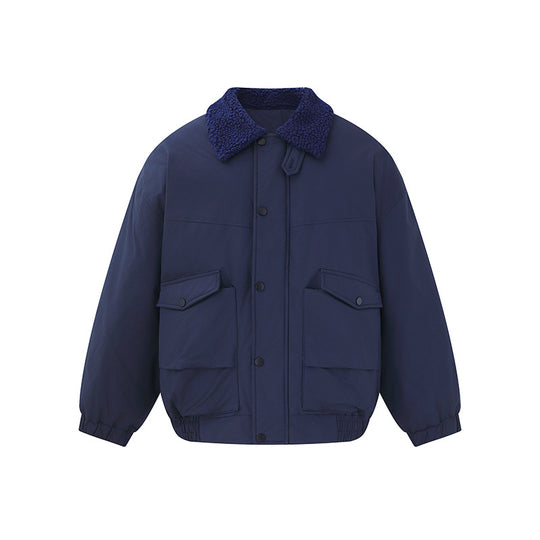 Herren Winddichter Boxy-Bomber im Workwear-Stil mit Teddykragen Nord Taschen