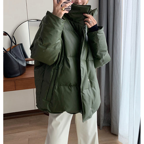 Damen Trendige Oversized Daunenjacke Nord Taschen