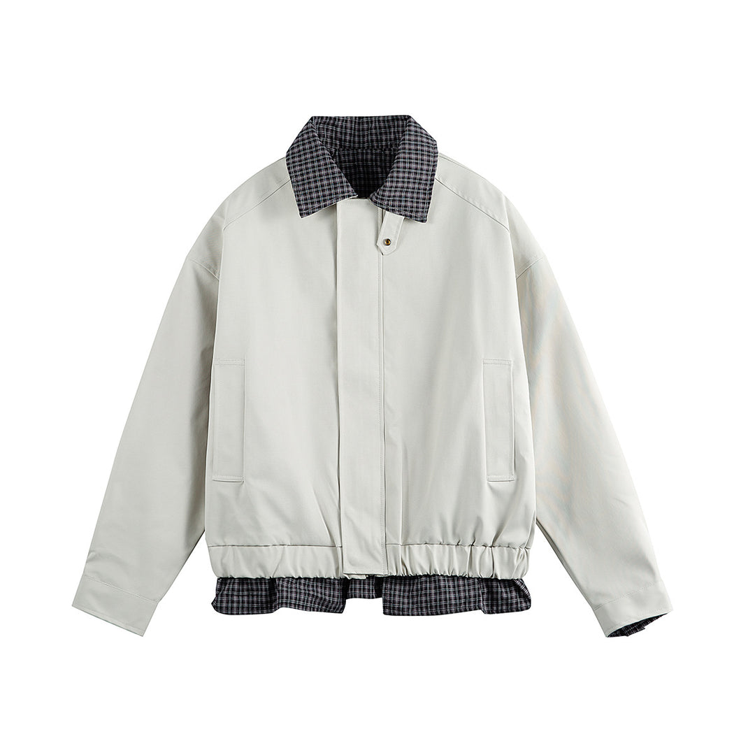 Herren Layered-Optik Blousonjacke mit Karokragen und verstellbarem Saum Nord Taschen
