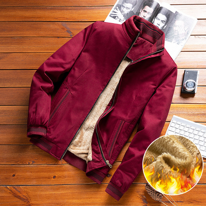 Herren  gefütterte Winterblousonjacke mit weichem Teddyfutter, winddichter Außenhülle und verdecktem Zweiwege-Reißverschluss Nord Taschen