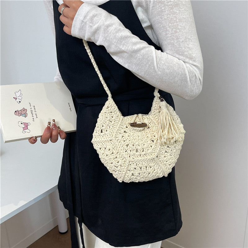 Damen gehäkelte Tasche mit Quasten und einzigartigem Muster Nord Taschen