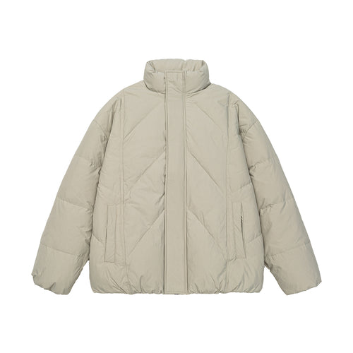 Unisex Oversized gesteppte Winterjacke mit hohem Stehkragen und verdecktem Reißverschluss Nord Taschen
