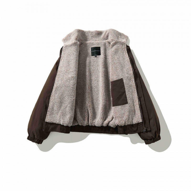 Herren Boxy-Utility-Bomberjacke mit Sherpa-Kragen und verdeckter Druckknopfleiste Nord Taschen