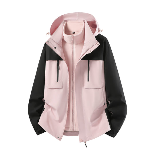 Herren Zweiteiliger Softshell-Parka mit herausnehmbarer Fleece-Innenjacke und Kapuze Nord Taschen
