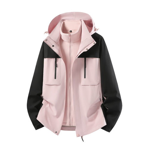 Herren Zweiteiliger Softshell-Parka mit herausnehmbarer Fleece-Innenjacke und Kapuze Nord Taschen