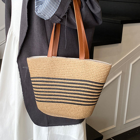 Damen Strandtasche mit dekorativen Spitzenakzenten Nord Taschen