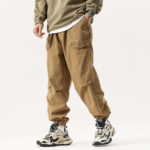 Herren Cargo-Jogginghose im Utility-Streetstyle mit Elastikbund, Tunnelzug und verstärkten Kniepaneelen Nord Taschen
